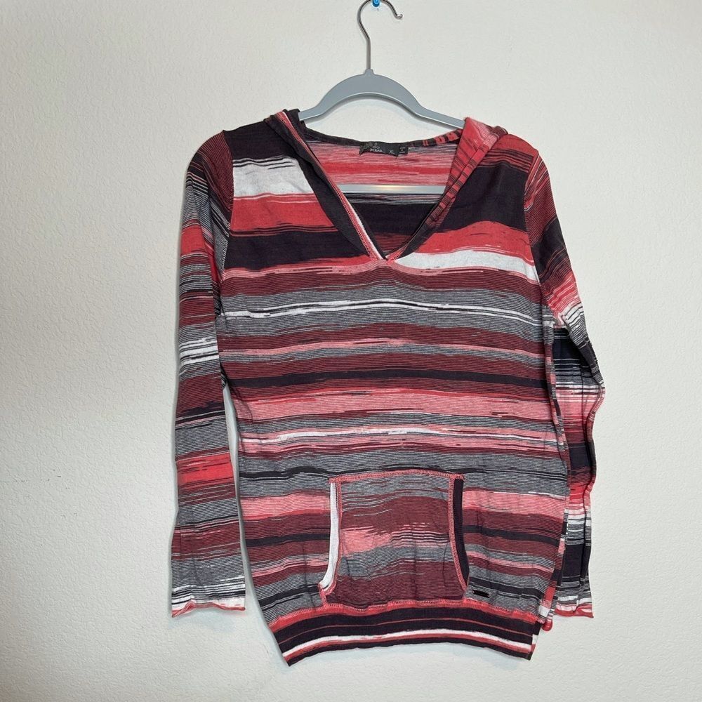 Prana women’s striped hooded sweater